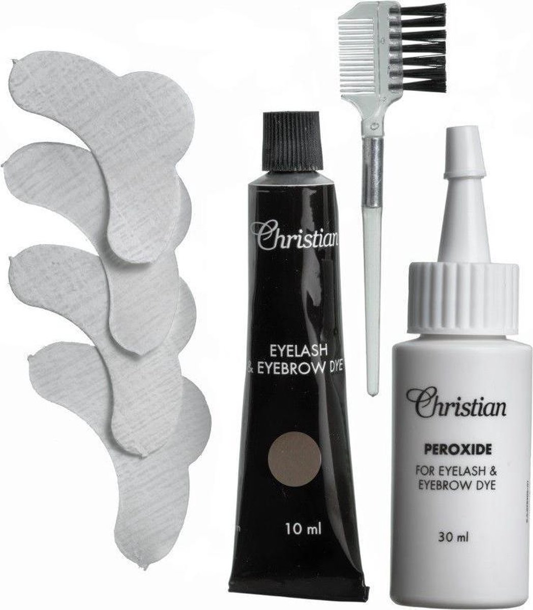 Christian Faye Wenkbrauw- en wimperverfkit - Donkerbruin