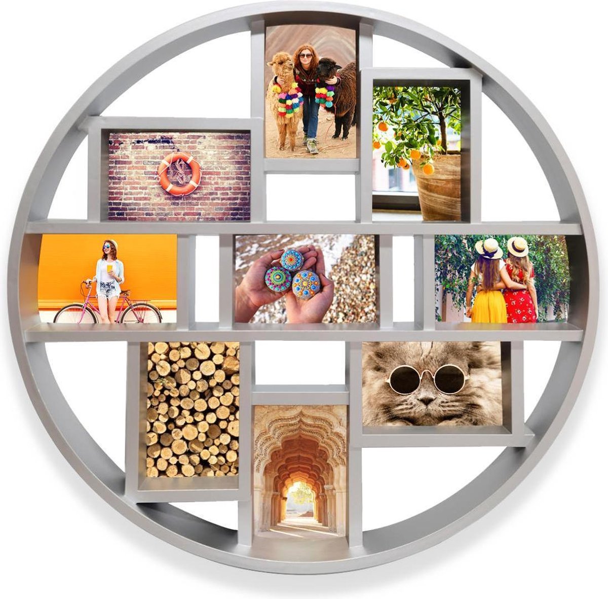 Henzo Fotolijst - Henzo - Discus Gallery - Collagelijst voor 9 foto's - Fotomaat 10x15 cm - Zilver