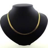 Stalen platte schakelketting goudkleurig 5mm 50 cm