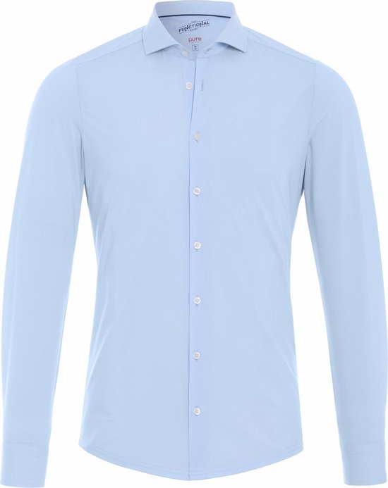 Pure - H.Tico The Functional Shirt Blauw - Heren - Maat 42 - Slim-fit