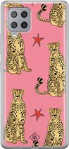 Samsung A42 hoesje siliconen - The pink leopard | Samsung Galaxy A42 case | Roze | TPU backcover transparant