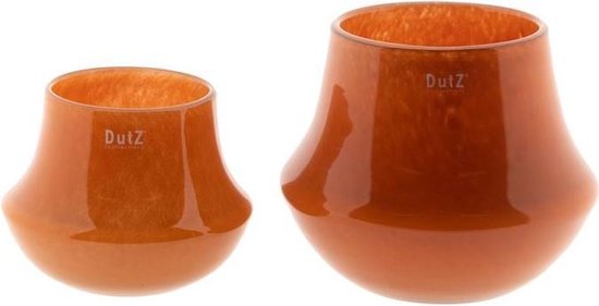 Te voet Dag Maak het zwaar Dutz - design vaas Marco oranje - glas- mondgeblazen - h 14 cm | bol.com