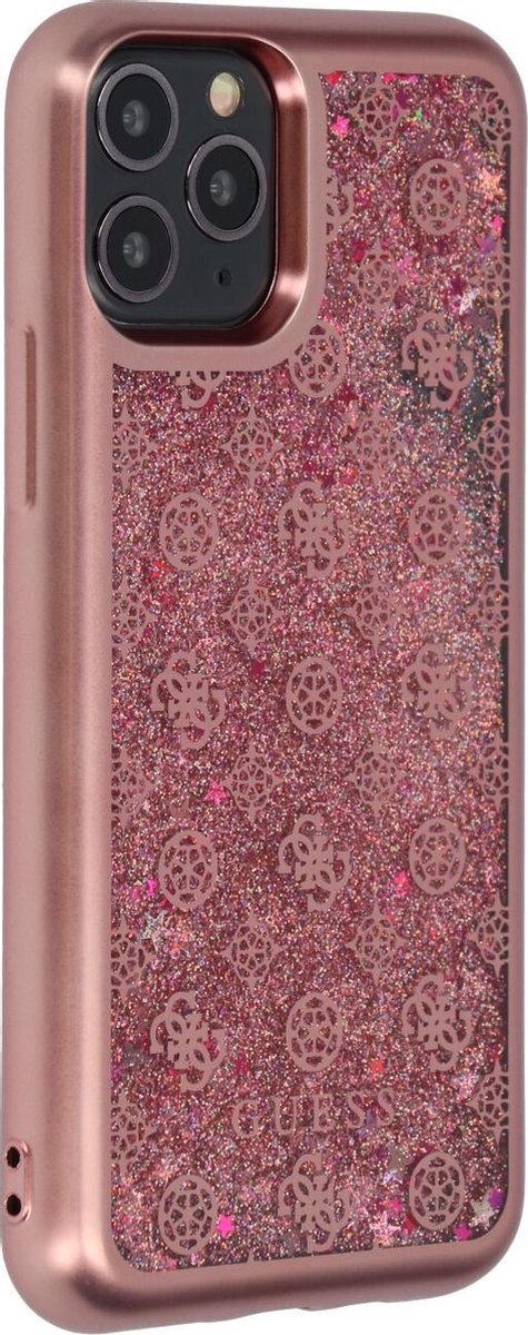 Rose Gold hoesje van Guess - Backcover - Glitter - iPhone 11 Pro - 4G Peony - GUHCN58PEOLGPI