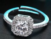 Vierkante steen ring | verstelbaar