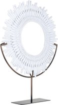 Decoratieve standaard rond wit/marmer zilver metaal (r-000SP39755)