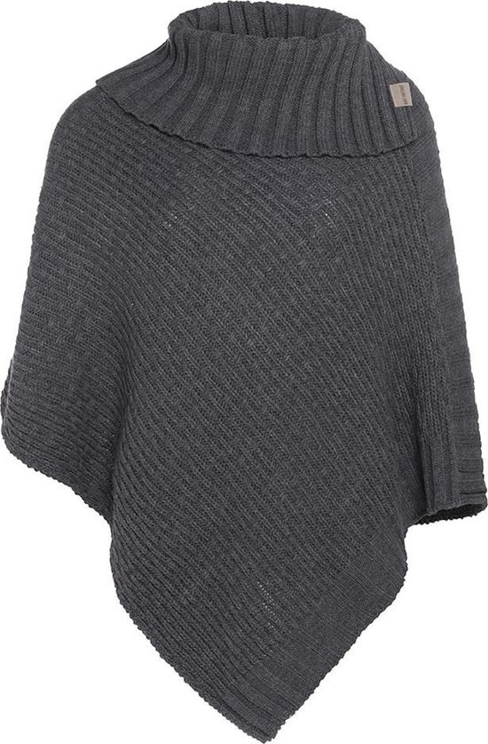 Poncho tricoté Nicky de Knit Factory - Anthracite - Taille unique