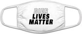 Bier lives matter mondkapje | drank | bier | cafe | feest | grappig | gezichtsmasker | bescherming | bedrukt | logo | Wit mondmasker van katoen, uitwasbaar & herbruikbaar. Geschikt voor OV