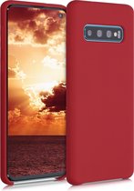 kwmobile telefoonhoesje voor Samsung Galaxy S10 - Hoesje met siliconen coating - Smartphone case in klassiek rood