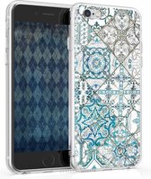 kwmobile telefoonhoesje voor Apple iPhone 6 / 6S - Hoesje voor smartphone in blauw / grijs / wit - Marokkaanse Tegels design