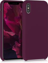 kwmobile telefoonhoesje voor Apple iPhone X - Hoesje met siliconen coating - Smartphone case in bordeaux-violet