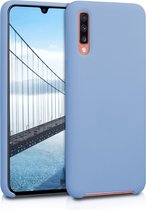 kwmobile telefoonhoesje voor Samsung Galaxy A70 - Hoesje met siliconen coating - Smartphone case in duifblauw