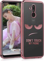 kwmobile hoesje voor Huawei Mate 20 Lite - backcover voor smartphone - Don't Touch My Phone design - roségoud / roségoud / transparant