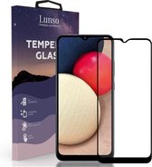 Lunso - Geschikt voor Samsung Galaxy A02s - Gehard Beschermglas - Full Cover Screenprotector - Black Edge
