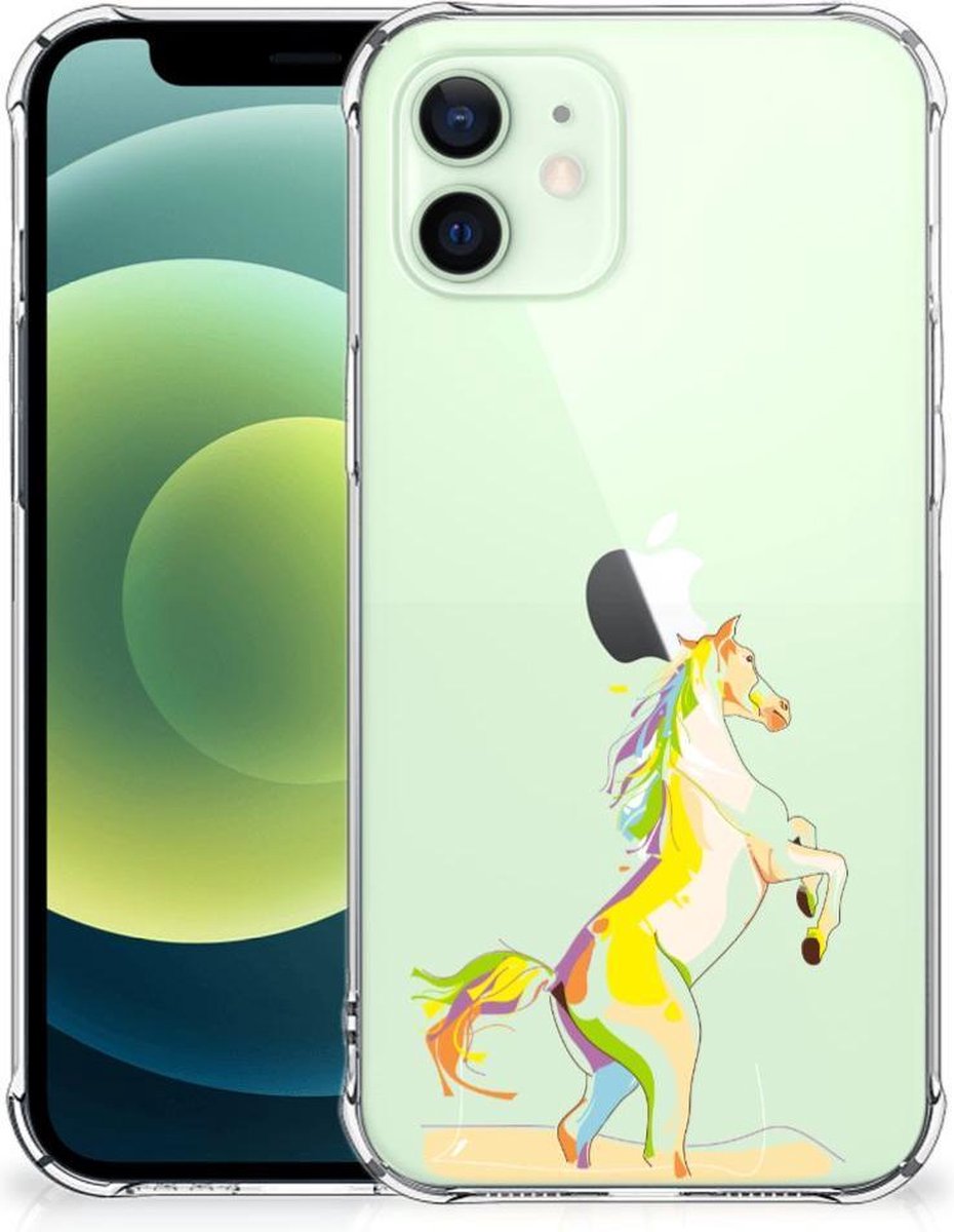 iPhone 12 Mini Stevig Bumper Hoesje Horse Color