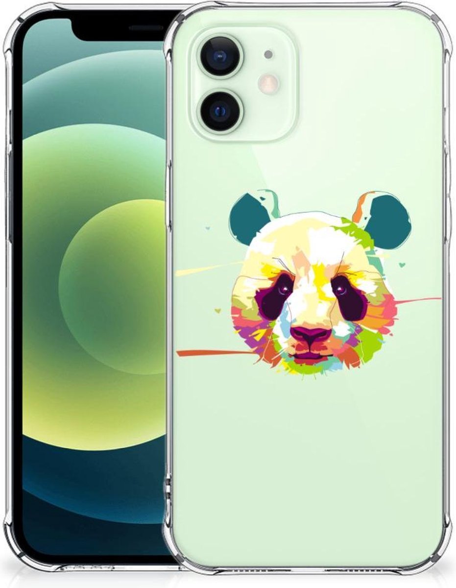 iPhone 12 Mini Stevig Bumper Hoesje Panda Color
