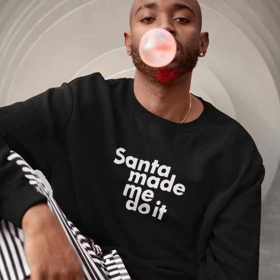 Foute Kersttrui Zwart - Santa Made Me Do It - Maat 3XL - Kerstkleding voor dames & heren