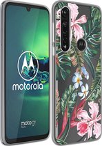 iMoshion Design voor de Motorola Moto G8 Power hoesje - Jungle - Groen / Roze