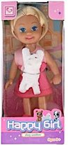 Toys Amsterdam Tienerpop Happy Girl Meisjes 11 Cm Roze/wit 2-delig