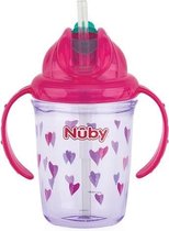 Nuby Flip-it Antilekbeker Tritan 240ml Roze 12m+