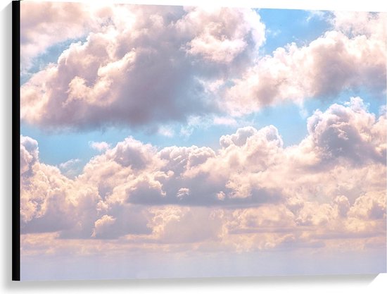 Situatie Wasserette slecht Canvas - Wolken met Roze Gloed - 100x75cm Foto op Canvas Schilderij  (Wanddecoratie op... | bol.com
