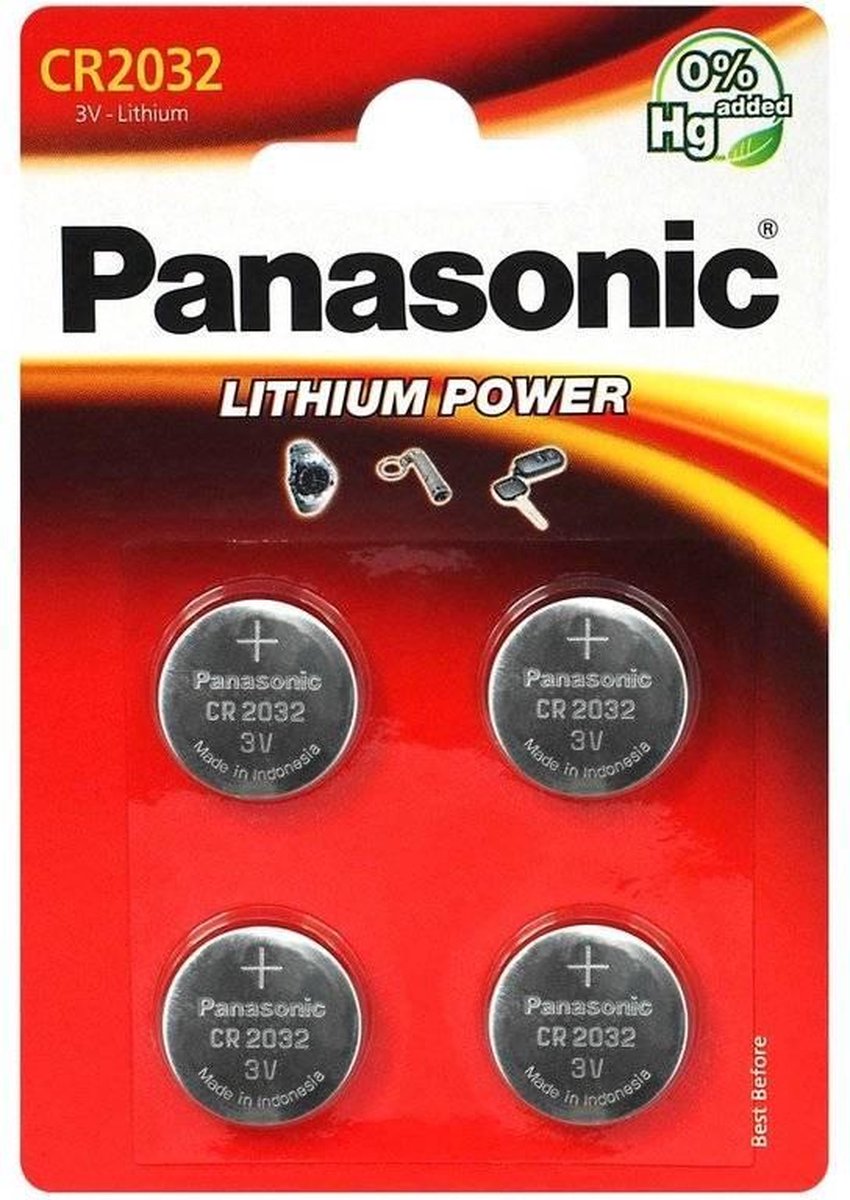 CR2032 Lithium knoopcel 4 stuks Panasonic