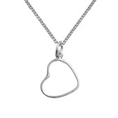 Lauren Sterk Amsterdam ketting hart open - 925 zilver gerhodineerd - coating - valentijn - liefde