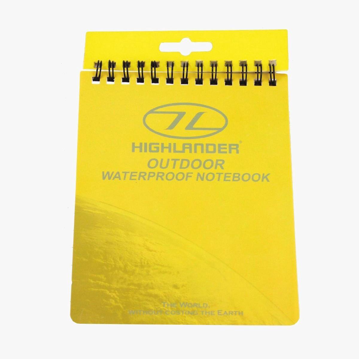 Highlander waterproof notitieboekje Outdoor groot 15x12 cm - Geel