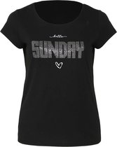 T-shirt 'Sunday' in zilverkleurige strassteentjes