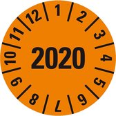 Keuringssticker met heel jaartal, boekje 2020 20 mm - 180 per boekje