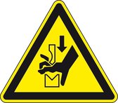 Waarschuwingssticker knelling - ISO 7010 - W030 25 mm - 10 stuks per kaart