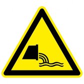 Waarschuwingssticker rioolwater monding - ISO 7010 - W055 25 mm - 10 stuks per kaart