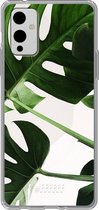 6F hoesje - geschikt voor OnePlus 9 -  Transparant TPU Case - Tropical Plants #ffffff
