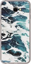 6F hoesje - geschikt voor Samsung Galaxy J4 Plus -  Transparant TPU Case - Waves #ffffff