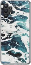 6F hoesje - geschikt voor Samsung Galaxy A32 5G -  Transparant TPU Case - Waves #ffffff