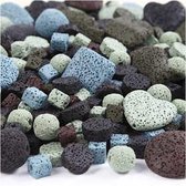 Lava kralen mix, afm 6-37 mm, gatgrootte 1+2 mm, kleuren assorti, 20slagen, circa 890 stuk