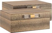 Sieradendoos slangenprint goud set van 2 (r-000SP38034)
