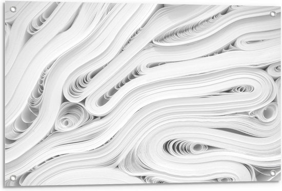 Tuinposter – Wit Papier - 90x60cm Foto op Tuinposter  (wanddecoratie voor buiten en binnen)