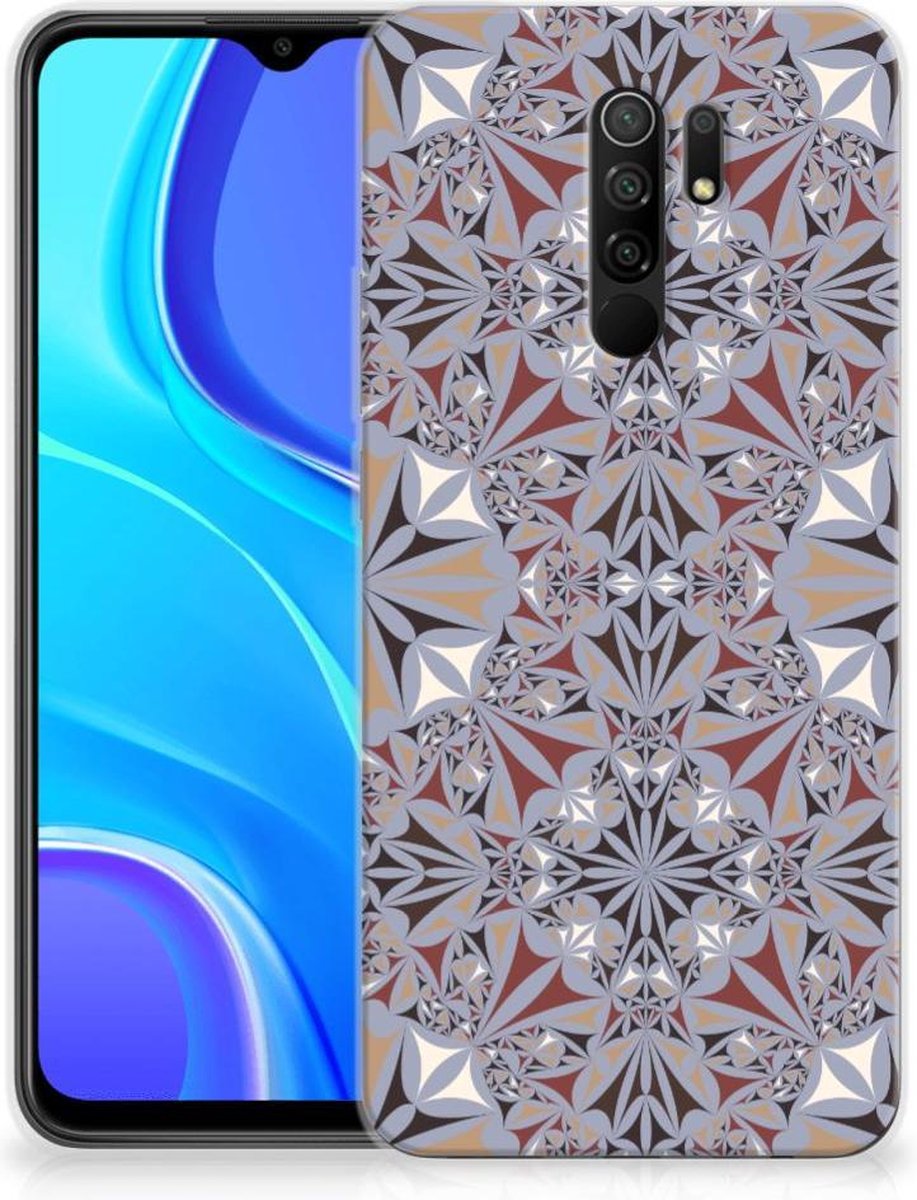 Xiaomi Redmi 9 TPU Siliconen Hoesje Flower Tiles