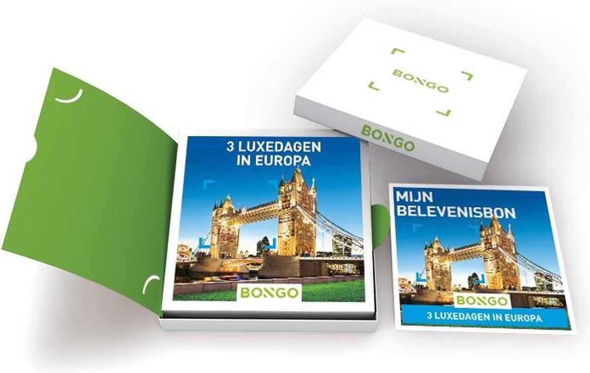 Bongo Bon - 3 Luxedagen in Europa Cadeaubon - Cadeaukaart cadeau voor