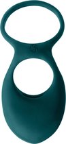 Vibrerende Dubbele Cockring - Dubbele Penisring Met Vibratie - 100% Silicone - Pure Passion - Daydream - Groen