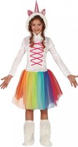 Fiestas Guirca Verkleedjurk Unicorn Polyester Wit Mt 5-6 Jaar