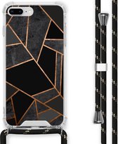 iMoshion Design hoesje met koord voor de iPhone 8 Plus / 7 Plus - Grafisch Koper - Zwart