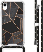 iMoshion Design hoesje met koord voor de iPhone Xr - Grafisch Koper - Zwart / Goud