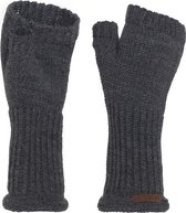Knit Factory Cleo Gebreide Dames Vingerloze Handschoenen - Polswarmers - Antraciet - One Size