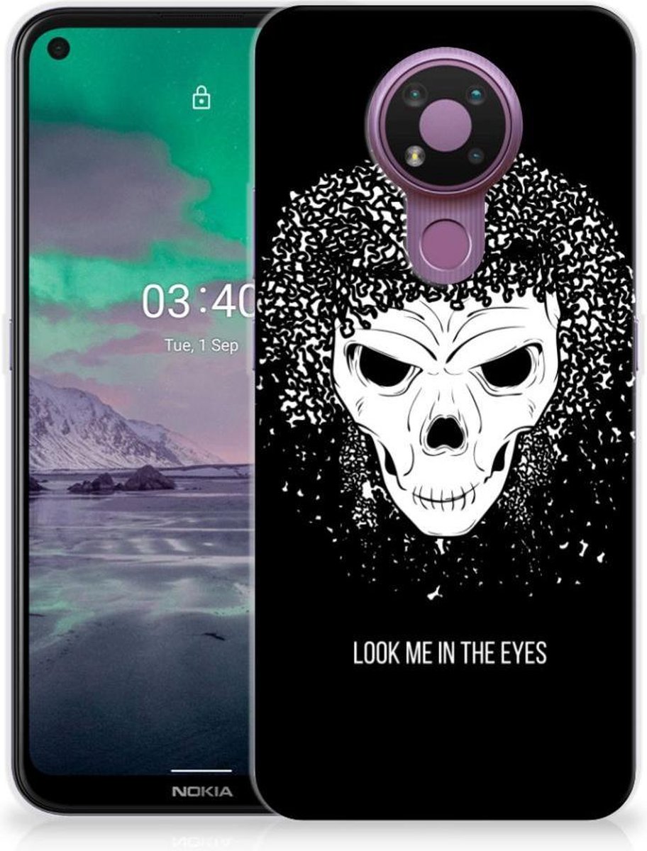 Silicone Back Case Nokia 3.4 Skull Hair
