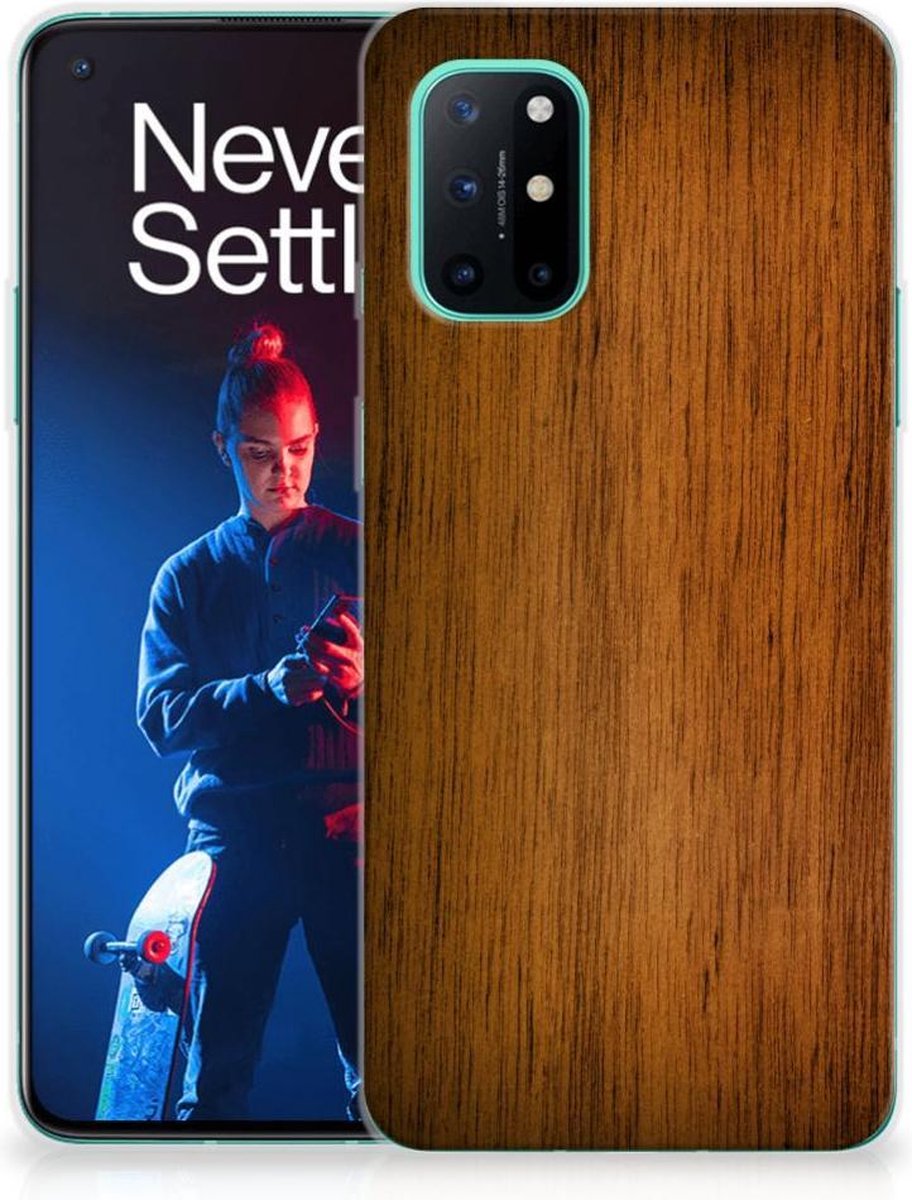 OnePlus 8T Bumper Hoesje Donker Hout