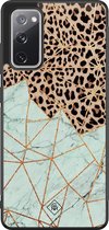 Samsung S20 FE hoesje - Luipaard marmer mint | Samsung Galaxy S20 case | Hardcase backcover zwart