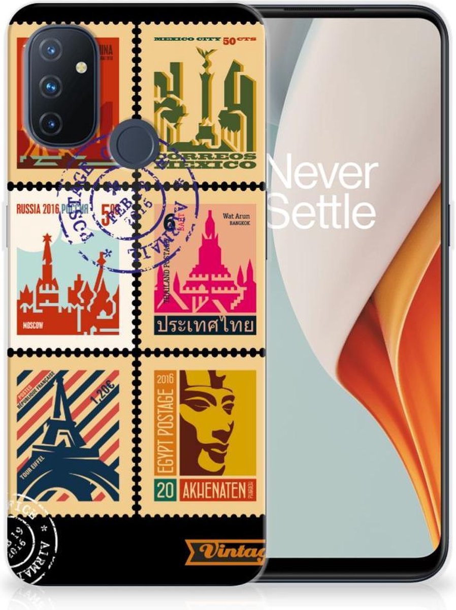 OnePlus Nord N100 Siliconen Back Cover Postzegels