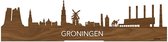 Standing Skyline Oud Groningen Notenhout - 60 cm - Woondecoratie design - Decoratie om neer te zetten en om op te hangen - Meer steden beschikbaar - Cadeau voor hem - Cadeau voor haar - Jubileum - Verjaardag - Housewarming - Interieur -