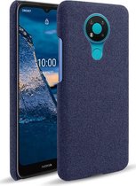 Nokia 3.4 Stof Textuur Back Cover Blauw